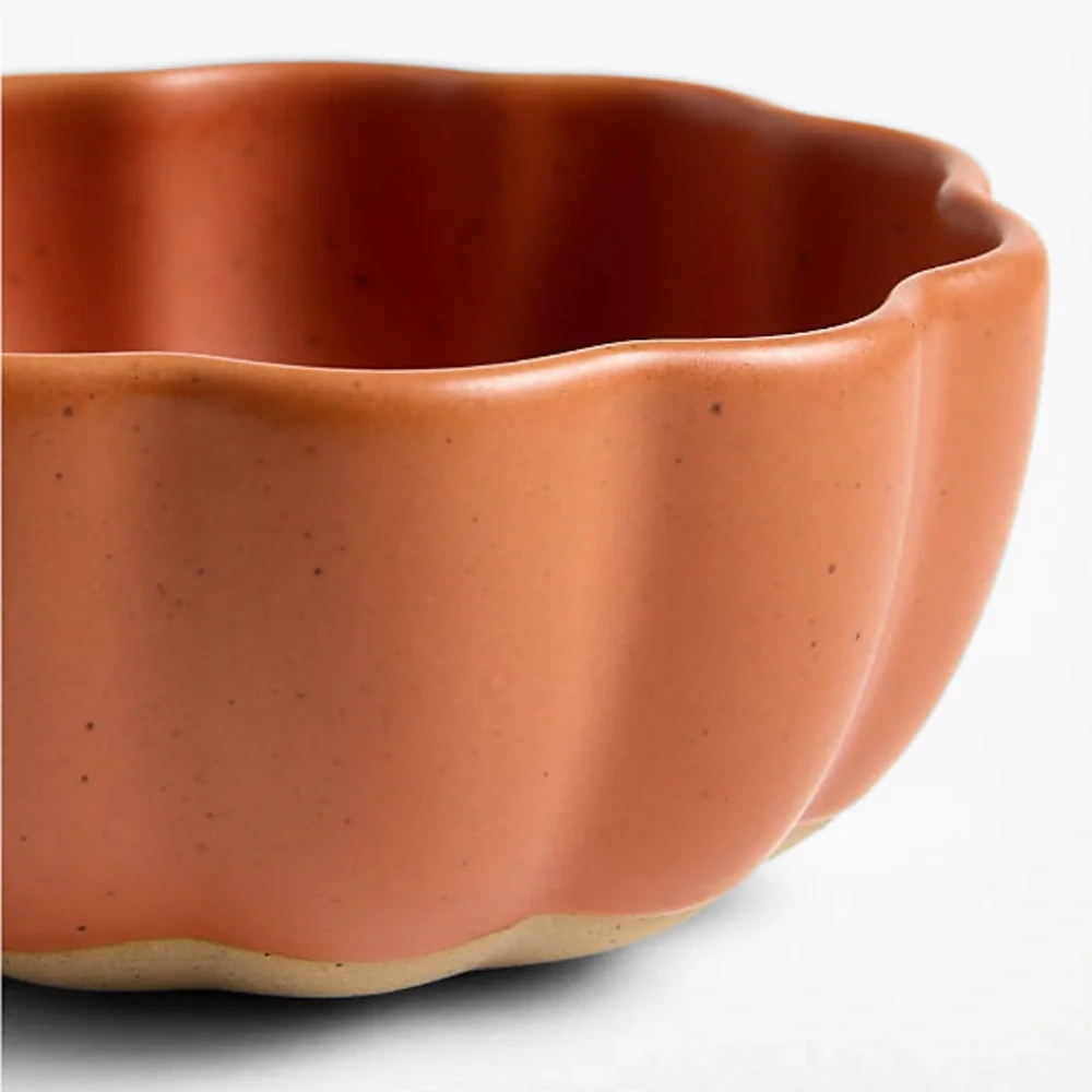 New! LIMITED EDITION Crate&Barrel Ceramic Pumpkin Bowl